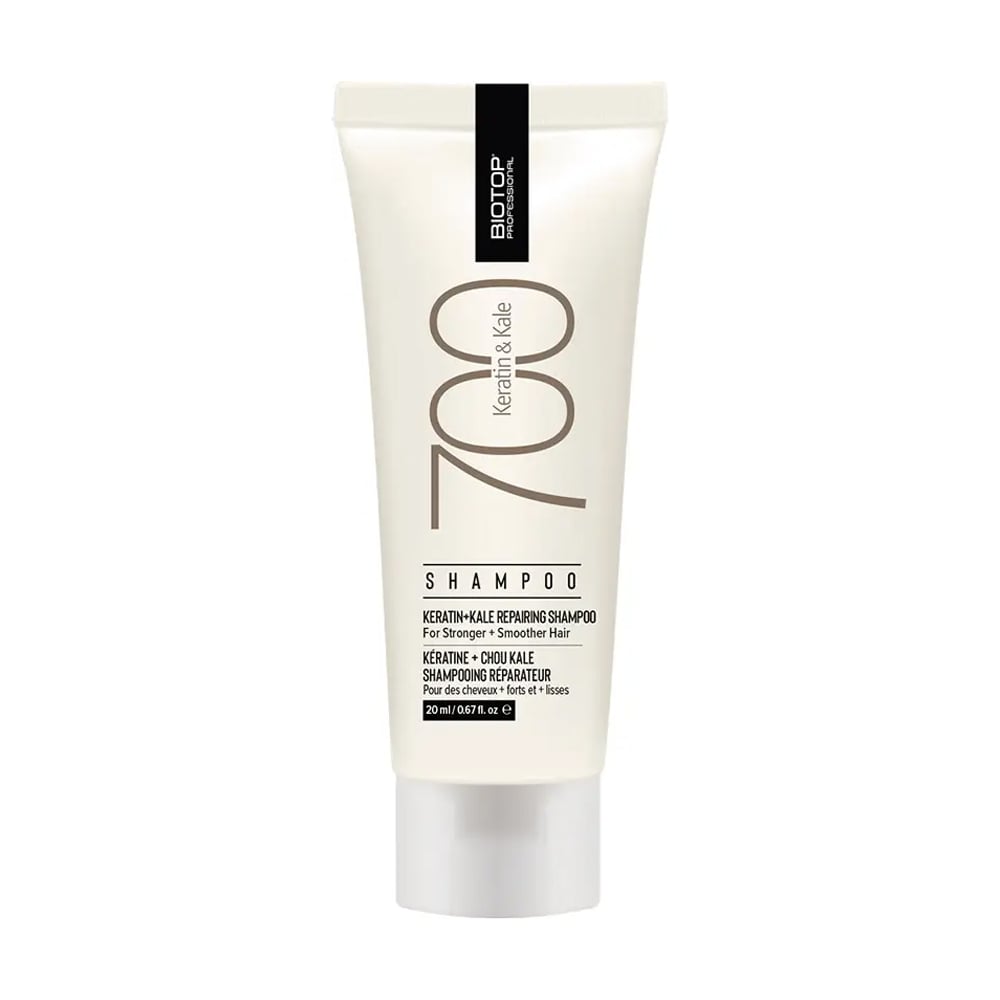 Шампунь для волосся Biotop Professional 700 Keratin + Kale Shampoo з кератином, 20 мл